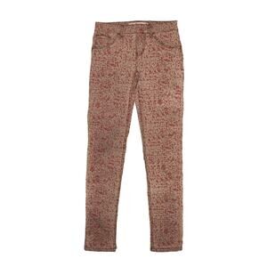 BEIJA FLOR NEW $148 Gray Red Animal Print Stretch Denim Jegging Size 2